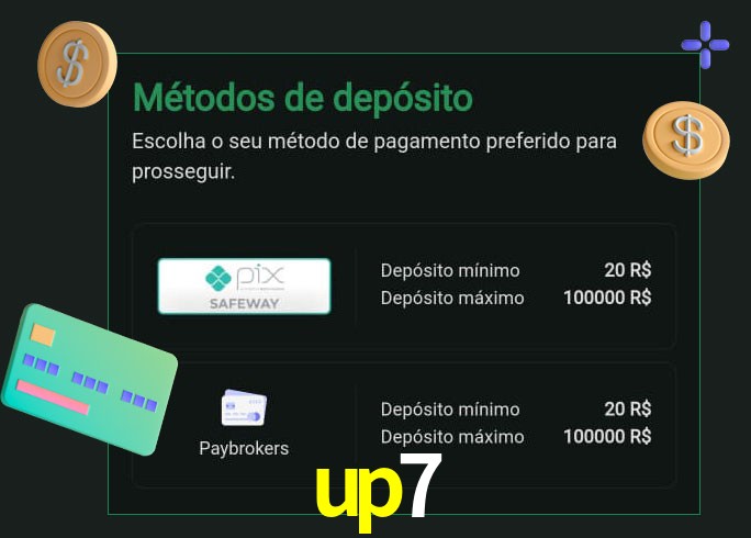 O cassino up7 oferece uma grande variedade de métodos de pagamento